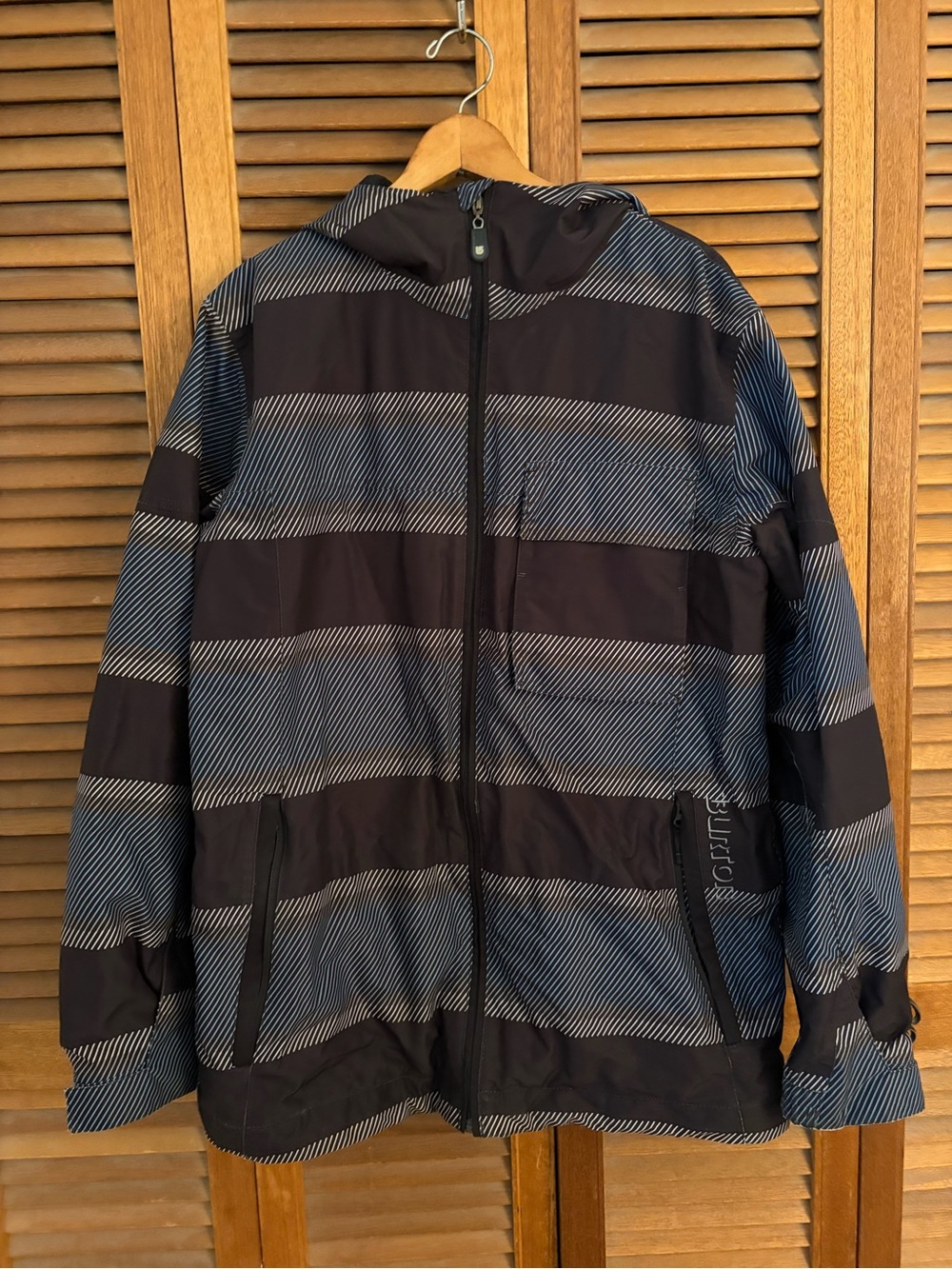 Burton Men's Black & blue dry ride Striped Ski snowboard jacket size small